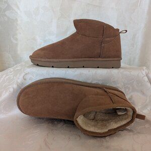 Tan Shearling Ankle Mini-Boot Womens Size 9 bootie